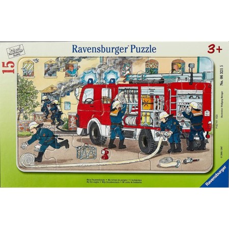 Puzzle tip rama masina de pompieri 15 piese Ravensburger - 1